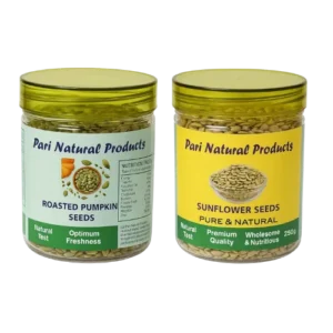 Pari Natural Products Seeds Combo – Roasted Pumpkin & Sunflower Seeds | Pure & Natural | Protein, Magnesium, Vitamin E | Healthy Crunchy Snack | Gluten-Free | 250g Each
